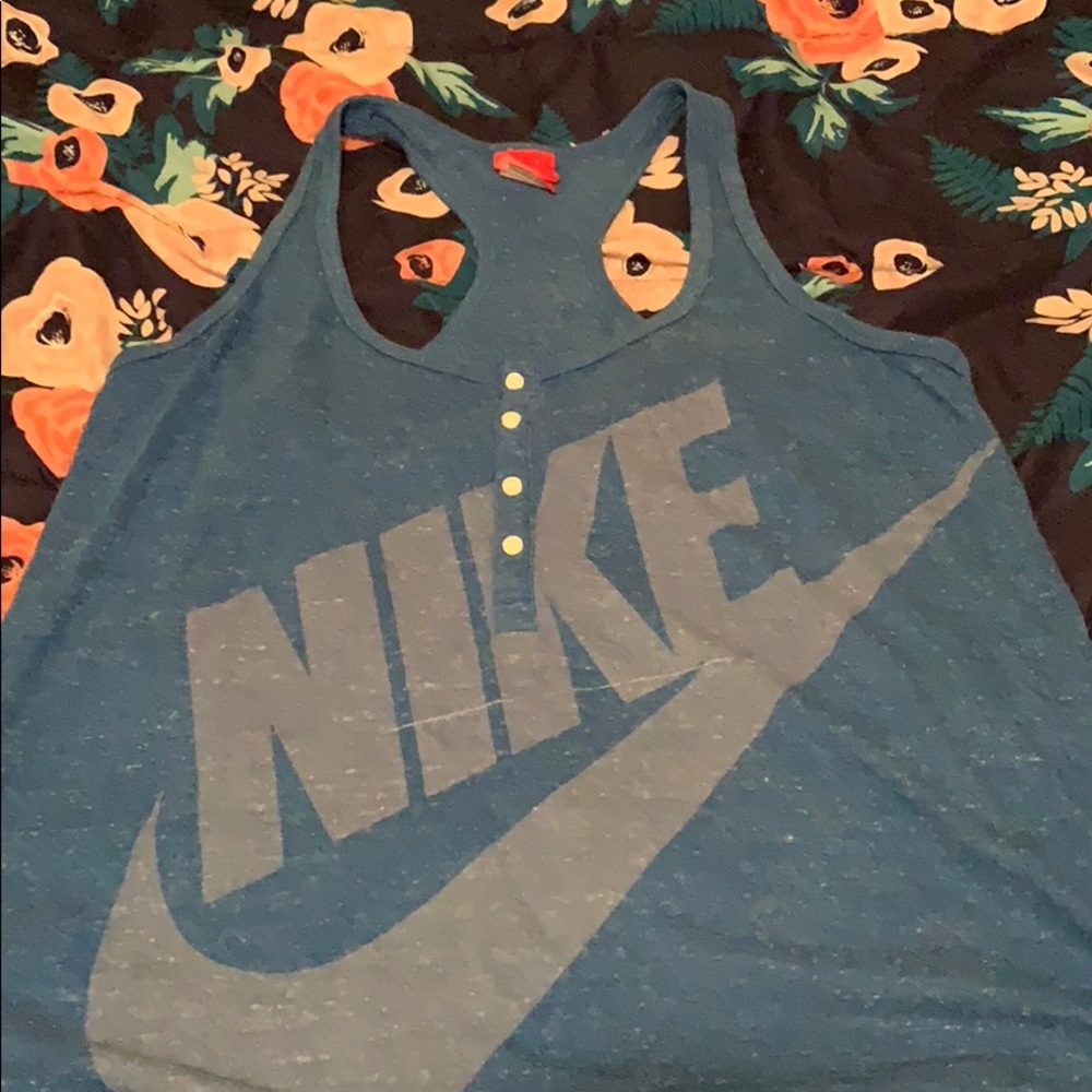 Blue nike tank top